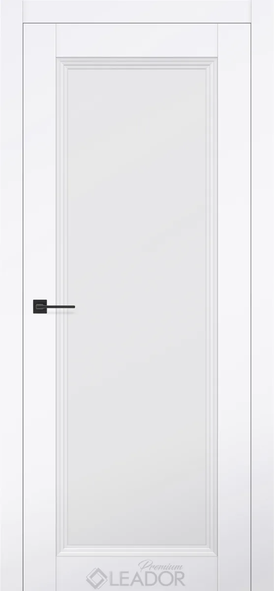 Белые двери Leador Premium SP Silver-01 (глухая, белый мат)