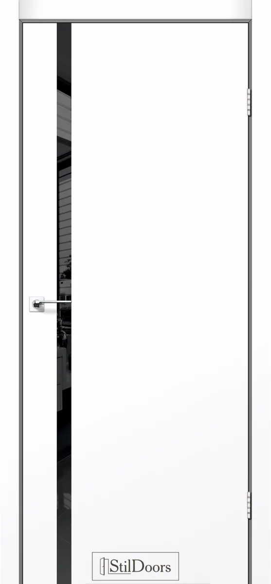 Белые двери StilDoors Loft Glass (стекло черное, белый мат)
