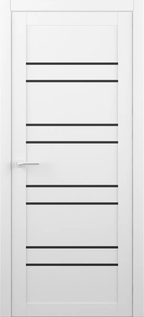 Білі двері Luxdoors Дублін (скло чорне)