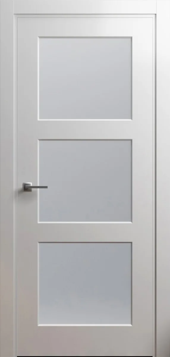 Білі двері Farba Doors Moderna FD-09 (скло Сатін, білий мат)
