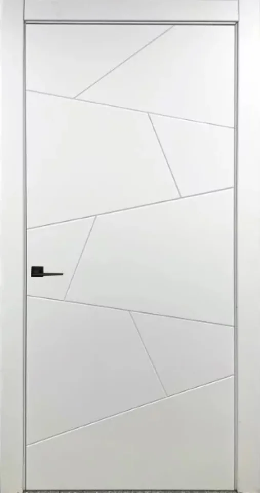 Белые двери Status Doors Geometry (глухая, RAL 9003 белая эмаль)