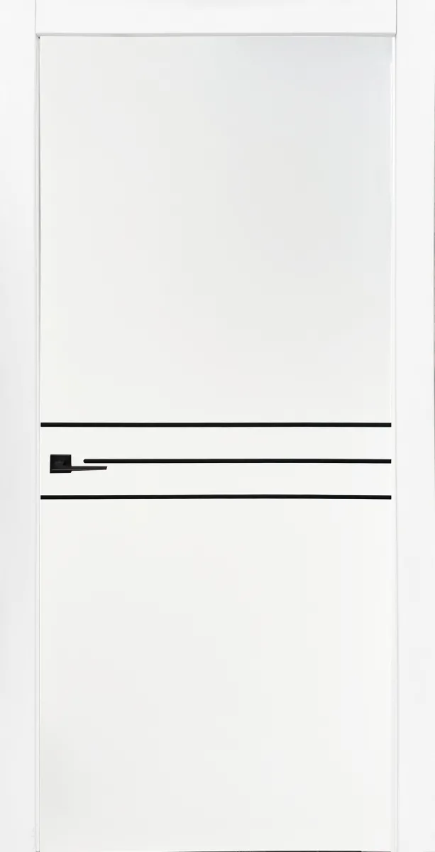 Білі двері Status Doors Parallel (молдинг чорний, RAL 9003 біла емаль)