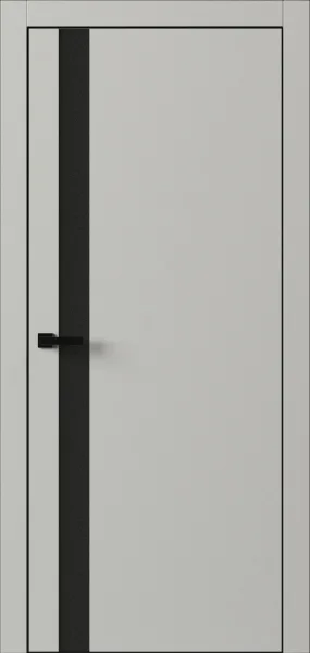 Фабрика Сучасних Дверей Alumo S-1-Vertical, скло чорне + алюм торці